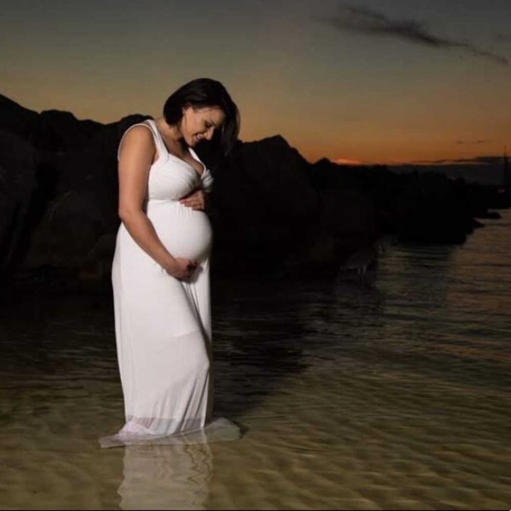 White Maternity Maxi